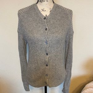 Gray knitted cardigan